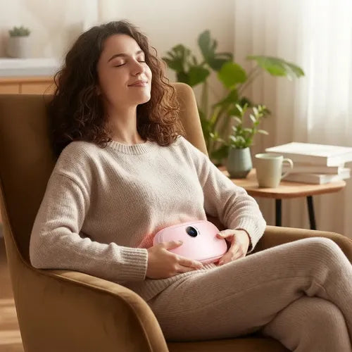 Massageador Térmico Elétrico para Cólicas Menstruais - 3 Níveis Temperatura - Aquecimento 3s