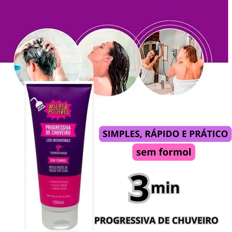 Progressiva de Chuveiro Super Poderes Liso instantâneo Sem Formol Liso de Salão Envio Rápido