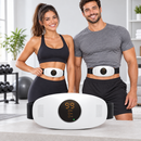 Homem e mulher usando o aparelho abdominal
