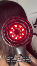 Escova Massagem Capilar com Aplicador de Couro Cabeludo Elétrico Luz Vermelha Estimula Crescimento