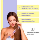 Mini Escova enrola cabelo chapinha bivolt portátil alisadora 2em1