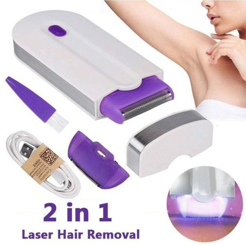 Depilador a Laser Profissional Sem Dor - Kit Recarregável Sem Fio Para Mulheres/ Perfeito Para Pernas e Rosto - WL
